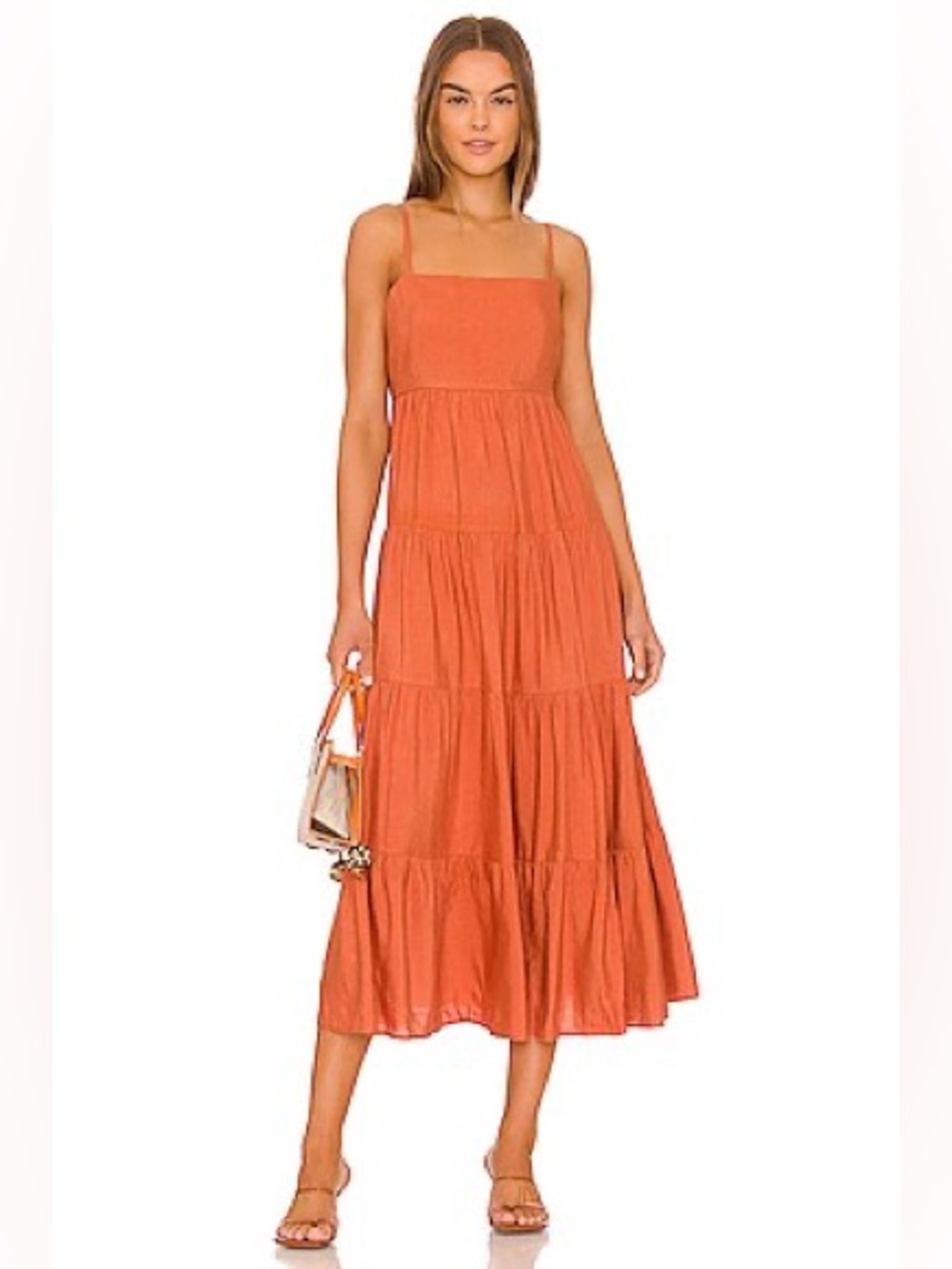 L'AGENCE Veda Tiered Dress in Auburn